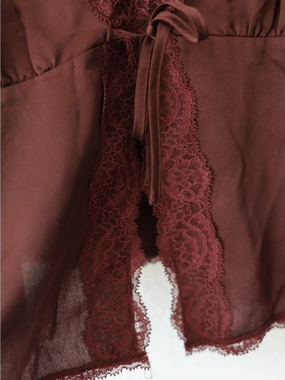 Abercrombie & Fitch Wine Lace-Trim Cami and shorts sleepwear